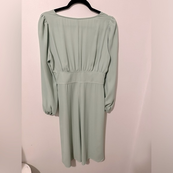 Cupshe Pastel Green V-neck Button Front Fitted Waist Midi Slit Dress M - Picture 10 of 14
